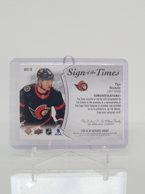 2021-22 SP Authentic Sign of the Times Tim Stutzle Auto back